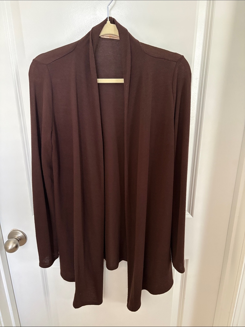 Versona Plum-Brown Open Cardigan